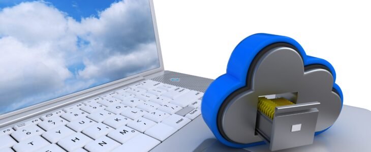 3D Render of Cloud Drive Icon on cimputer